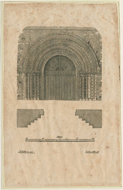 Tutbury Priory Church - West Doorway: puupiirros, nd [?1800-luvun alku] (tulostus) tekijältä School English