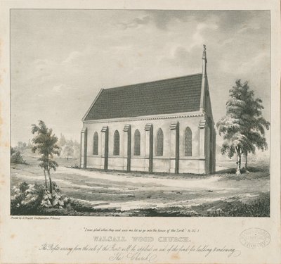 Walsall Wood Church: litografia ja [?1800-luku] (painettu) tekijältä School English