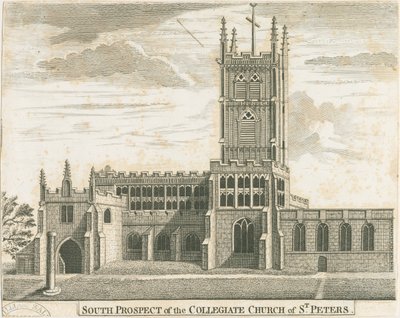 Wolverhampton - Església de Sant Pere: gravat en planxa de coure, nd [c 1750] (impressió)finès tekijältä School English