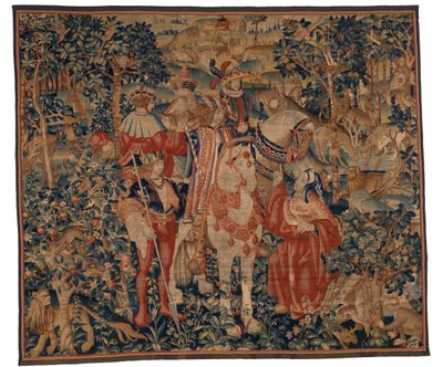 Kuvakudos, Aleksanteri ja Diogenes, 1400-luvun loppu - 1500-luvun alku (villaa ja silkkiä) tekijältä School Franco Flemish