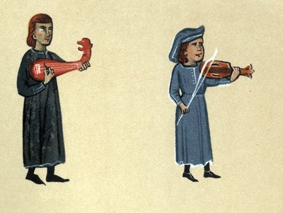 Keskiajan trubaduuri, kuvitus Hermann Suchierin kirjasta "Histoire de la Literature Francaise" tekijältä School French