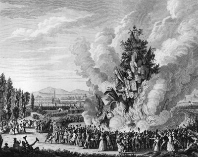 Ranskan vallankumous: Bastillen vangitsemisen muistopäivä 14. heinäkuuta 1792, jossa Tuileries