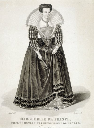 Kuningatar Margot (1553-1615), Navarran kuningatar, Henrik IV:n ensimmäinen vaimo, Margaret Valoisin muotokuva. tekijältä School French