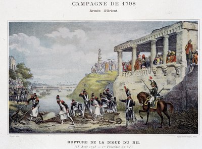 Niilin padon repeäminen - elokuvassa "Ranskan armeijoiden voitot ja valloitukset", Pariisi, n.d. tekijältä School French