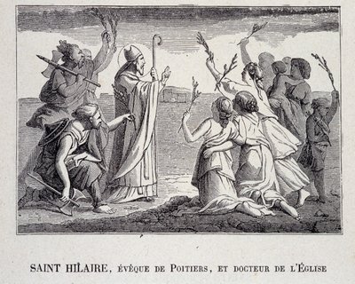 Saint Hilaire, Eveque of Poitiers ja kirkon tohtori, joka kuoli vuonna 367. tekijältä School French