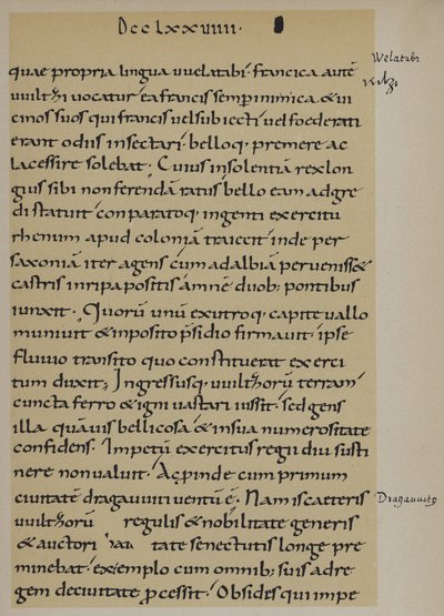 Kertomus Kaarle Suuren ylityksestä Elbe-joen yli, 789 (litho) tekijältä School German