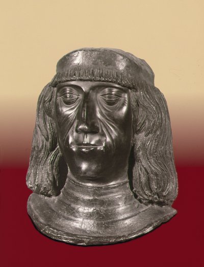 Pyhän Rooman keisarin Maximilian I:n (1459-1519) muotokuva (pronssi) tekijältä School German
