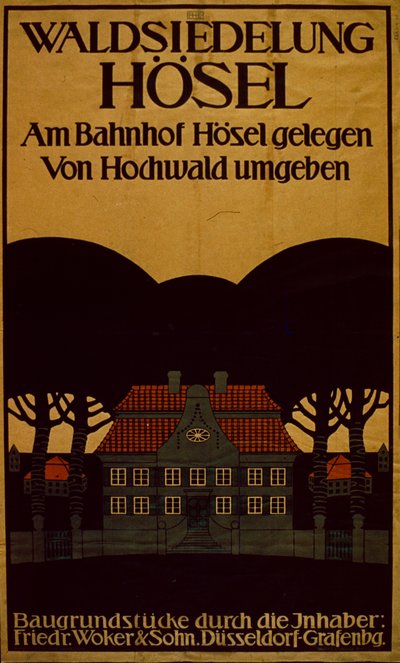 Waldsiedlung Hotel Advertisement saksaksi, noin 1890 (juliste) tekijältä School German