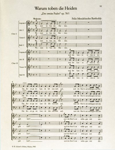 "Miksi pakanat raivoavat" toinen psalmi, op.38, Felix Mendelssohn (litho) tekijältä School German