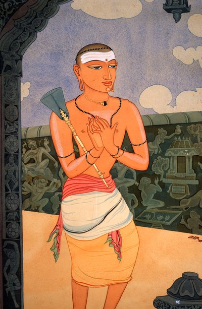 Hindumunkki (akvarelli paperille) tekijältä School Indian