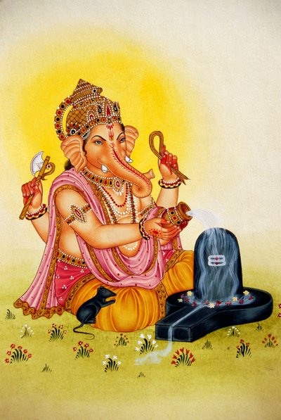 Lord Ganesh Ganpati miniatyyri maalaus paperille tekijältä School Indian