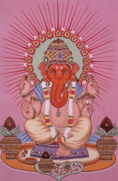 Lord Ganesh Ganpati miniatyyri maalaus paperille tekijältä School Indian