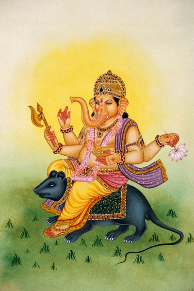 Lord Ganesh Ganpati miniatyyri maalaus paperille tekijältä School Indian