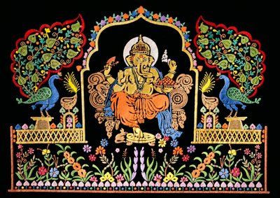 Lord Ganesha Ganpati kirjonta työtä sametti tekijältä School Indian