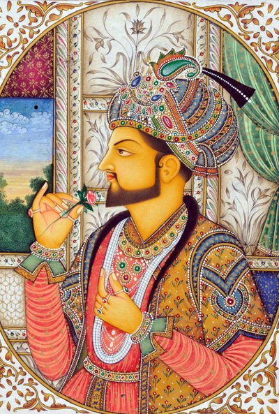 Miniatyyri Maalaus Mughul keisari Shah Jahan Intia Intia Aasia tekijältä School Indian