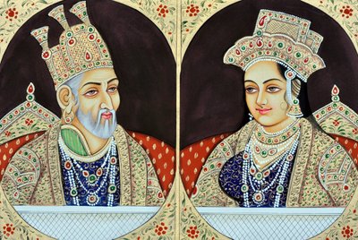 Bhadur Shah Zaferin miniatyyrimaalaus ja Jeenat Mahal Intia Aasia Suomi tekijältä School Indian