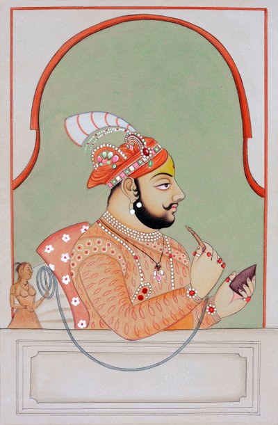 Miniatyyrimaalaus Maharana Jagat Singh Udaipurista tekijältä School Indian