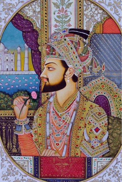 Mughul-keisari Shah Jahanin miniatyyrimaalaus Intia Aasia Intia Aasia tekijältä School Indian