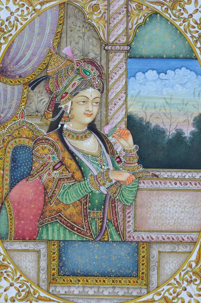 Mughul-kuningatar Nurjahanin miniatyyrimaalaus Intia Aasia tekijältä School Indian