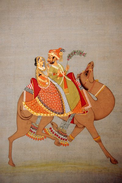 Pienoismaalaus paperille, Dhala Maru, Rajasthan, Intia tekijältä School Indian
