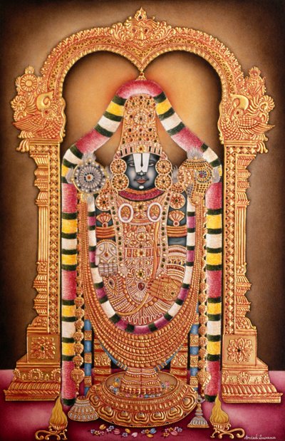 Miniatyyri maalaus paperille Tirupati Balaji tekijältä School Indian
