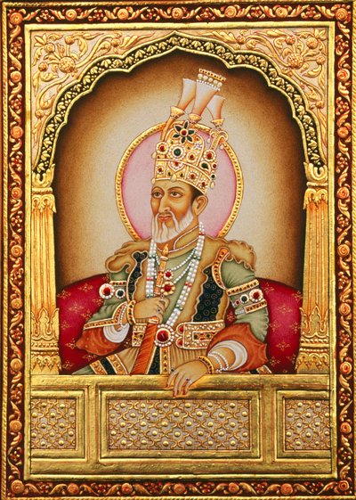 Mogulien miniatyyrimaalaus Bahadur Shah Zafar tekijältä School Indian