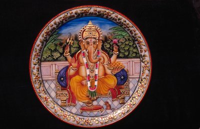 Maalaus Ganesh Ganpati Jumala Marble Plate tekijältä School Indian