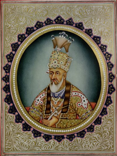 Bahadur Shah II:n muotokuva (1775-1862) tekijältä School Indian