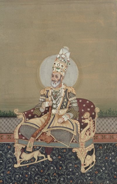 Bahadur Shah II:n muotokuva (1775-1862) tekijältä School Indian