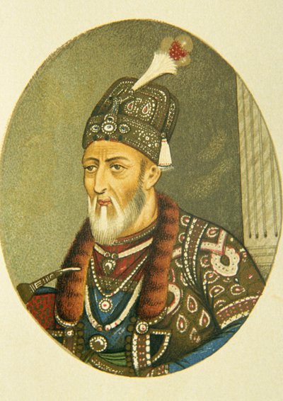 Mogulien keisari Bahadur Shah Ii:n muotokuva, Intia tekijältä School Indian