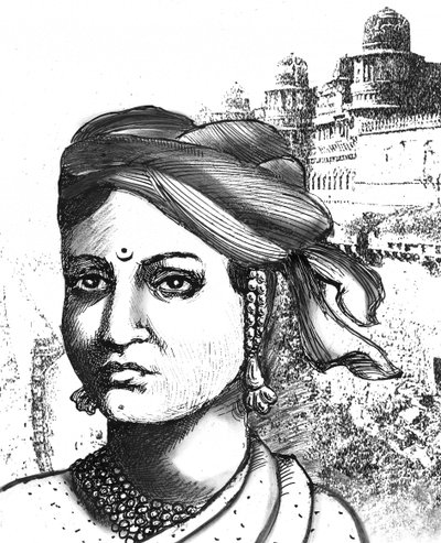 Rani Lakshmibai (litografia) tekijältä School Indian