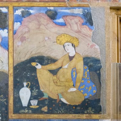Tuoreena Chehel Sotoun Palacessa, Esfahanissa, Iranissa tekijältä School Iranian