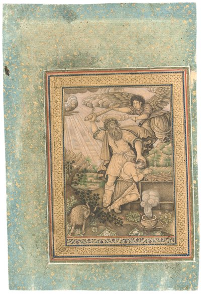 Iisakin uhri, 1600-luvun loppu - 1700-luvun alku (muste paperille) tekijältä School Iranian