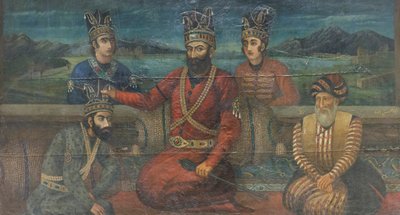 Mohammad Shah Gurkanin kruunaaminen, Nader Shah, Abolhassan (öljy kankaalle) tekijältä School Iranian