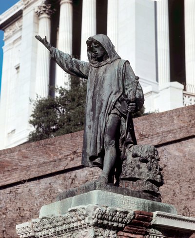 Cola di Rienzolle (1314-1354) omistettu muistomerkki Rooman Capitolissa (Campidoglio), josta hän julisti Rooman tasavallan 20.5.1347. tekijältä School Italian