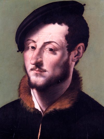 Miehen muotokuva (öljy poppelilevylle) tekijältä School Italian