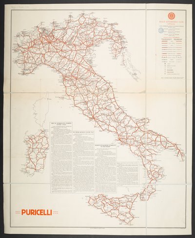 Italian tiekartta, "Kaavamainen kartta tietietojen tiedoista talvella 1932-33" tekijältä School Italian