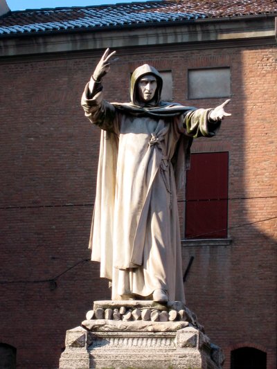 Jerome Savonarolan patsas (Girolamo Savonarola tekijältä School Italian