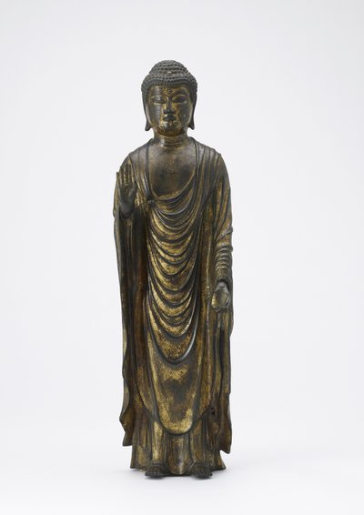 Amitabha Buddha (Amida) Äärettömän Valon Buddha, Kamakura-aika (kultattu pronssi) tekijältä Japanese School