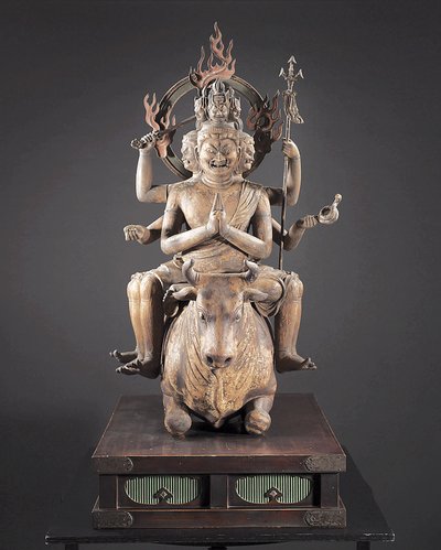 Daiitoku Myoo, Kamakura-kausi, n. 1251-1299 (puu, metalli, kultalehti ja pigmentti) tekijältä Japanese School