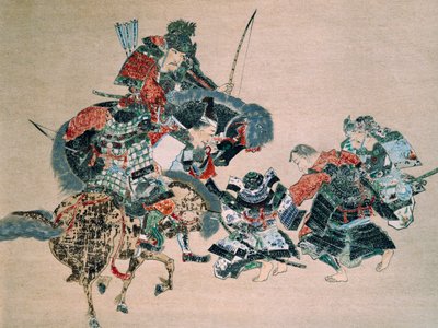 Taistelu mongolien kanssa (akvarelli paperille) tekijältä School Japanese