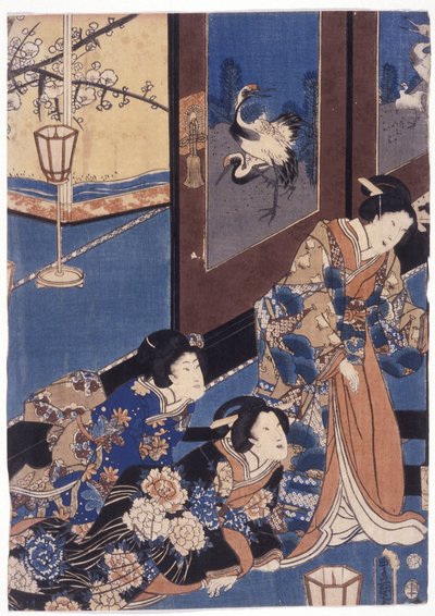 Furyu Azuma Genji (xilogravura colorida) finlandês tekijältä School Japanese