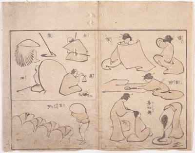 Hokusai-figuuri (värillinen puupiirros) tekijältä School Japanese