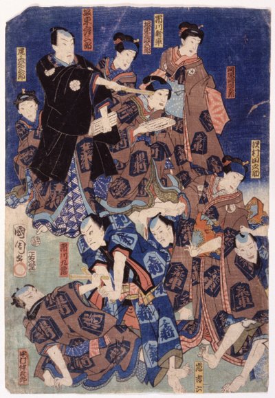 Myriad Of Actors (Triptyykki) (värillinen puupiirros) tekijältä School Japanese