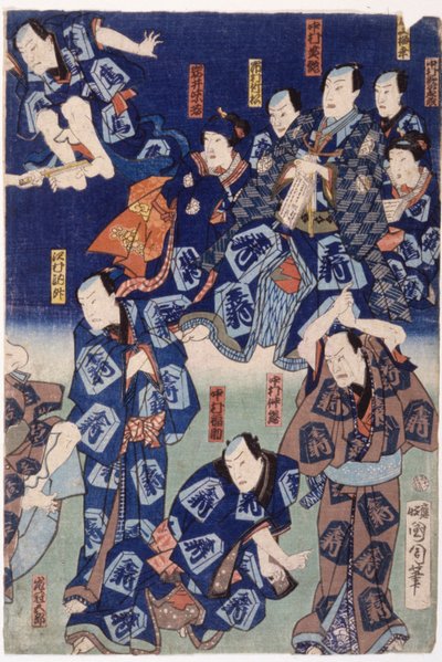 Myriad Of Actors (Triptyykki) (värillinen puupiirros) tekijältä School Japanese