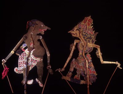 Wayang Kulit. Java-nuket. Jean Francois Hubertin kokoelma. Pariisi tekijältä School Javanese
