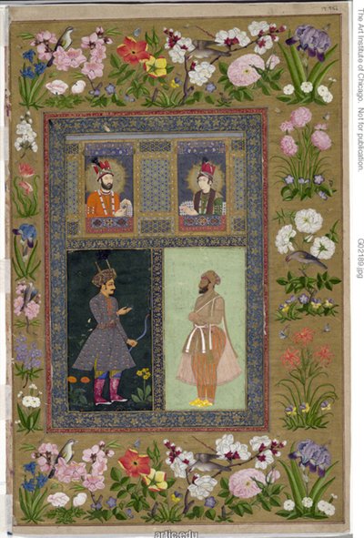 Sivu Pietarin albumista, tekijältä School Mughal