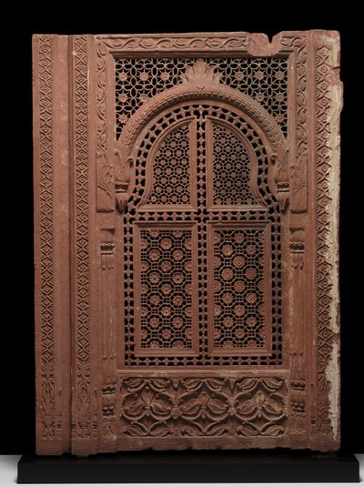 Pari Jali-seinämiä, noin 1700-luku (hiekkakivi) tekijältä School Mughal