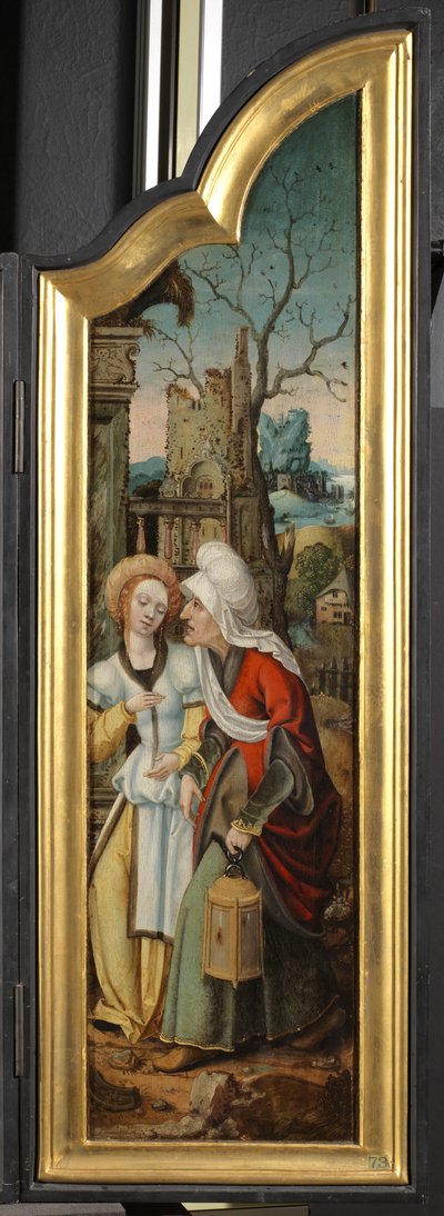 Paimenten palvonta (triptyykin vasen paneeli) tekijältä School Netherlandish