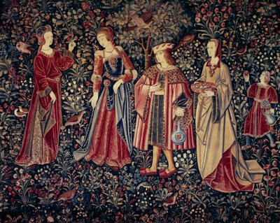 Seigneuriale Lifen esirippu: vaellus Villasta ja silkistä valmistettu kuvakudos, valmistettu noin 1520 Alankomaissa. Aurinko 2,6x3,7 m Pariisi, keskiajan kansallismuseo, Thermes de Cluny tekijältä School Netherlandish